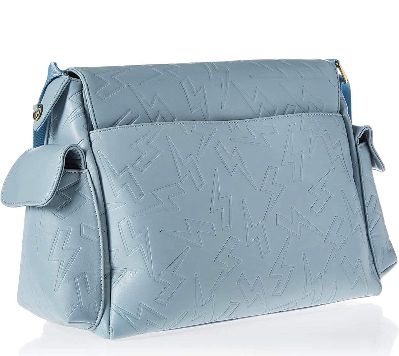 Vegan Leather Travel Laptop Messenger Bag For baby boys, Multiple Compartments, diaper bag bookbags-Steele Blue